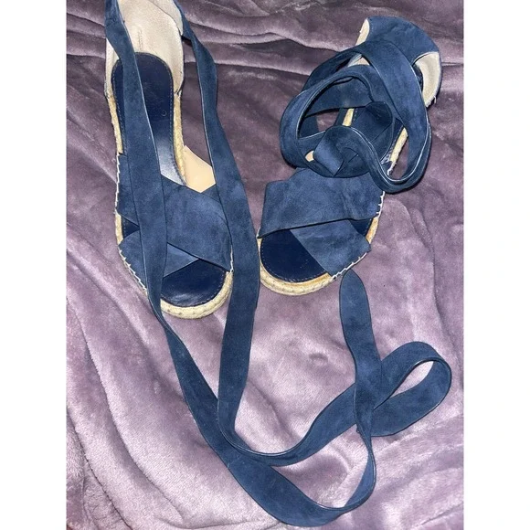 Vince Camuto Shoes Vince Camuto Blue Suede Leather Espadrille